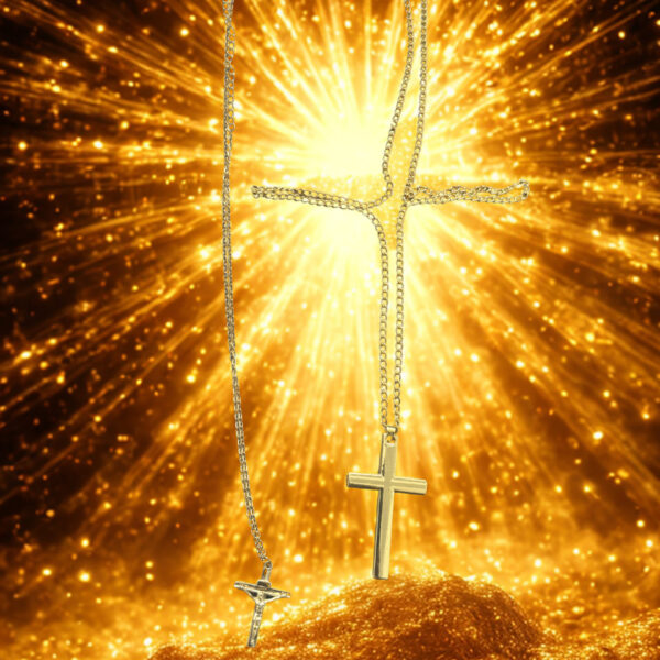 Jewelry Gold Jesus Cross Necklace Stainless Steel Crucifix Men's and women,s Cross Pendant Necklace