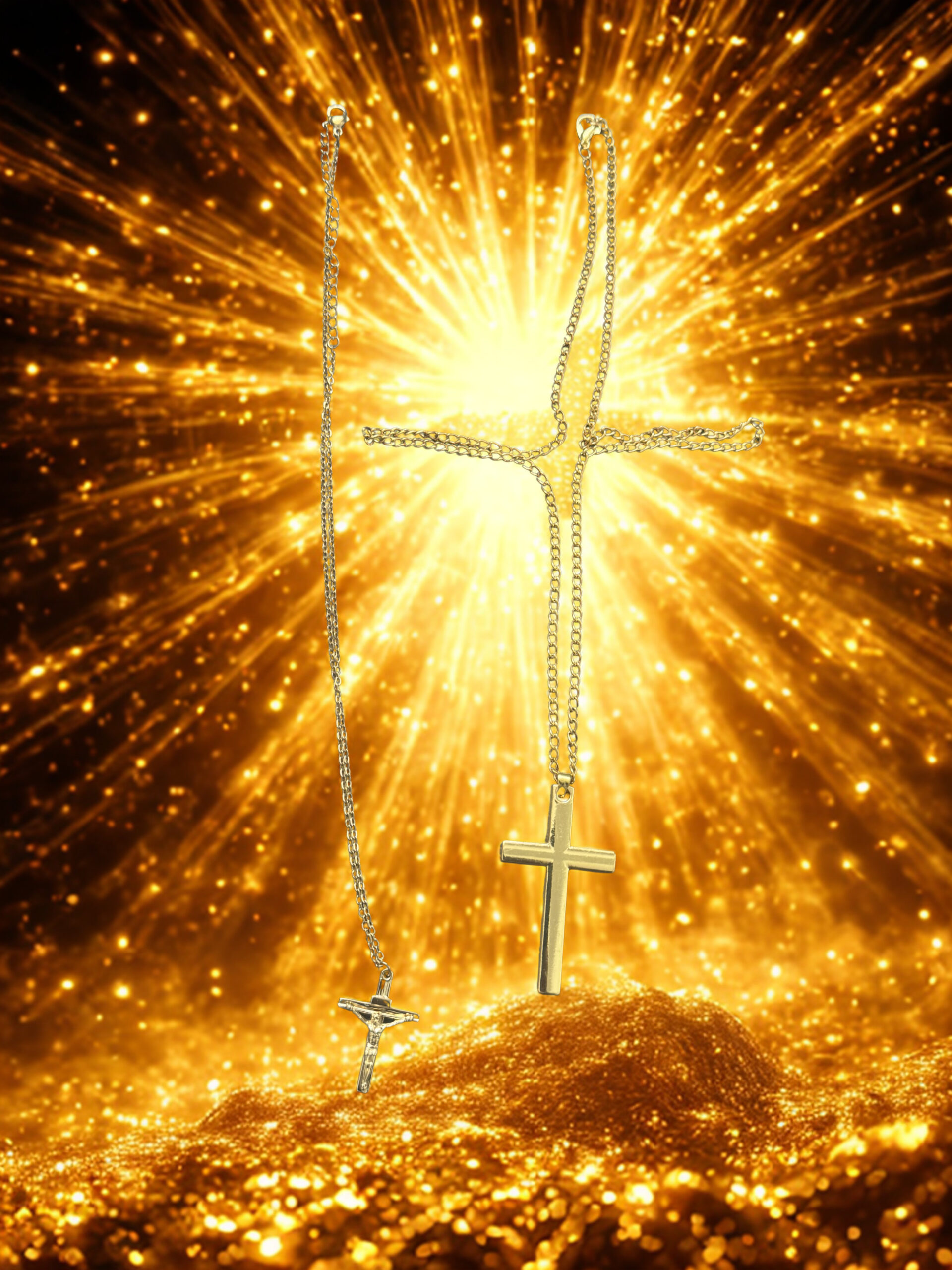 0219906a-8265-410b-873e-76fe7d464a17 Jewelry Gold Jesus Cross Necklace Stainless Steel Crucifix Men's and women,s Cross Pendant Necklace - Image 1