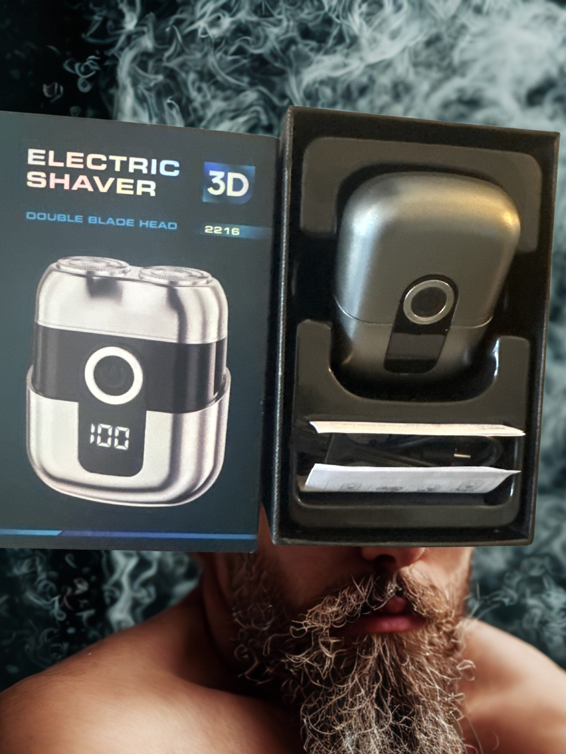 676d05da-a00c-43d3-90e3-a93c9b547dfe Mini Rotary Twin Blade Electric Shaver for Men Portable Waterproof Face Shaver with Type-C Charging Household & Outdoor Use - Image 1