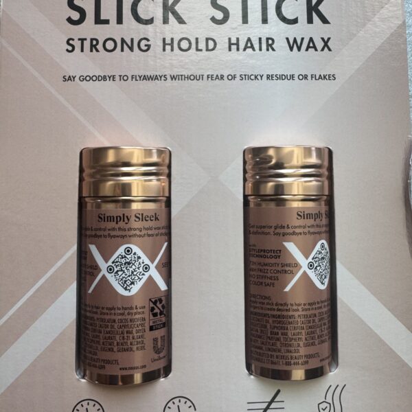 Nexxus Slick Stick Strong Hold Hair Wax, 2-Pack, 2.33 oz Each – 72H Humidity Shield, 48H Frizz Control