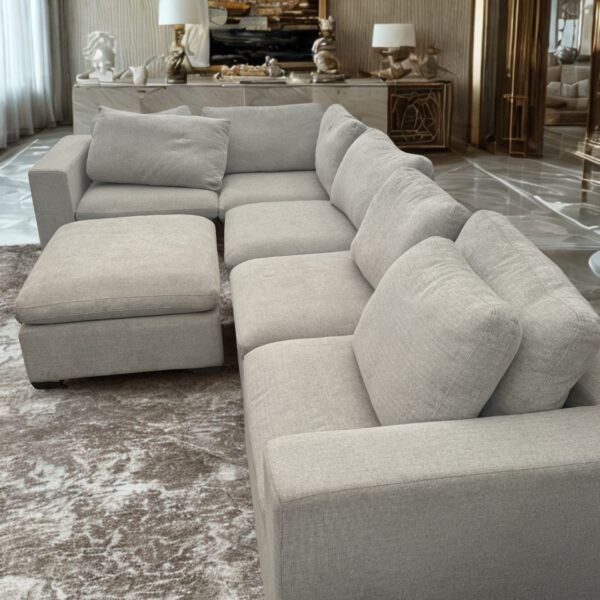 homasville Tisdale Modular Sectional 6-piece Beige with Storage Ottoman Item 1783045