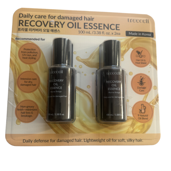 Treecell RECOVERY OIL ESSENCE Daily Care for Damaged Hair, 2 BOTTLES, 3.38 oz Ea