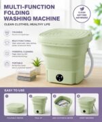 9-liter Mini Portable Folding Washing Machine, Equipped with Fully Automatic, Semiautomatic, Rotary Drying