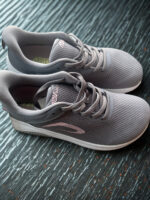 Women's Lightweight Gray Mesh Walking Sneakers – Comfortable Lace-Up Casual Athletic Shoes - Image 2