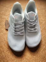 Women's Lightweight White Mesh Walking Sneakers – Comfortable Lace-Up Casual Athletic Shoes