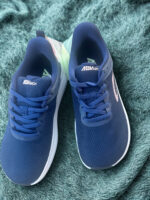 Women's Lightweight blue Mesh Walking Sneakers – Comfortable Lace-Up Casual Athletic Shoes