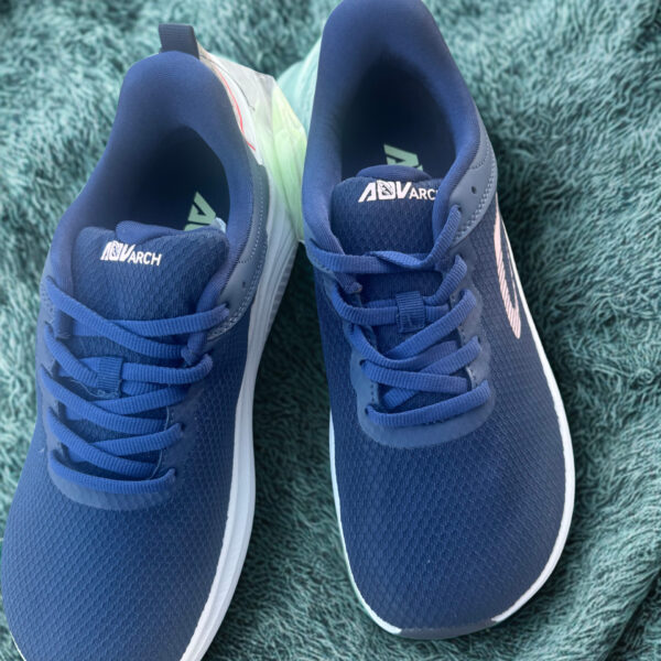 Women's Lightweight blue Mesh Walking Sneakers – Comfortable Lace-Up Casual Athletic Shoes