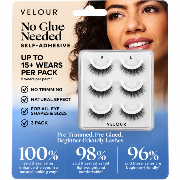 Velour Self-Adhesive, Pre-Trimmed Lashes, 3-pack